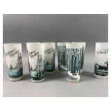 Vintage Frosted Michigan Souvenir Glasses