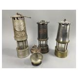 Coal Miners Brass Head Lamp & Warning Light