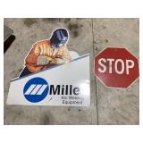 Metal Miller Welding Equipment & Stop Sign