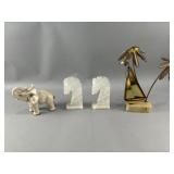 Vintage Carved Onyx Horse Bookends & More