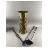 Vintage Brass Umbrella Stand & More