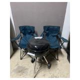 Folding Chairs & Weber Charcoal Grill