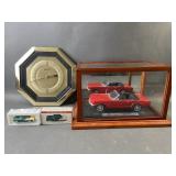 2 Die Cast Cars 1 Signed by Bill Ford & Clock