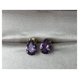 14K Gold & Amethyst Earrings