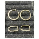 2 Pairs of 14K Gold Hoops