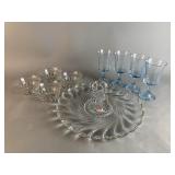 Fostoria Colony Tray, Misty Blue Glasses & More