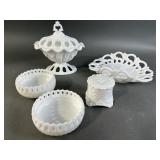 Vintage Fostoria Milk Glass Assortment