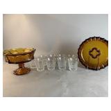 Fostoria Coin Wedding Bowl, Ashtray Glasses