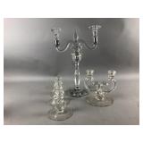 Vtg. Fostoria Glass Candlestick Holders