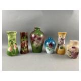 Vintage Westmoreland Painted Milk Glass Vases