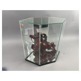 Horse Statuette in Glass Case