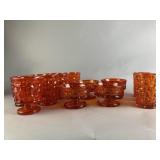 Fostoria Pebble Beach Flame Orange Glass Lot