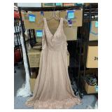 New Formal Gown Blush Sequins Size 18