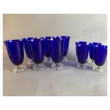 Fostoria Cobalt Regal Blue Drinking Glass Lot