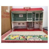 Louis Marx Vinyl Dollhouse.  Vintage.