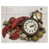 Seafood Wall clock. 12x 15 approx.