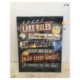 Lake Rules Metal Sign Approx 13x16