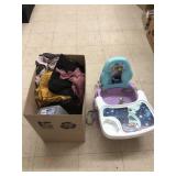 Clothes, High Chair, Storage tote, etc