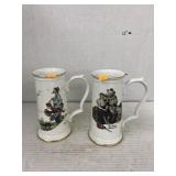 2cnt Norman Rockwell Beer Mugs