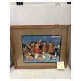 Framed Rare Mickey Mouse Club Inlay Puzzle