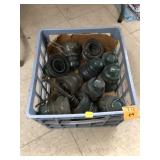 Plastic Crate of Glass Insulators