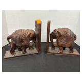 Wooden Elephant Book Ends