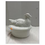 Vntg. French Candy Dish, Pheasant 2.5 Quarts