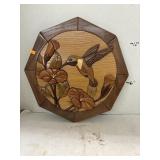 Wooden Hummingbird Display Decor