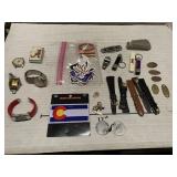 Watches, Knife, Lighter, GI Joe Whistle, Stickers