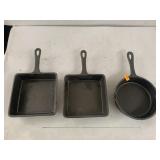 3cnt Cast Iron Pans