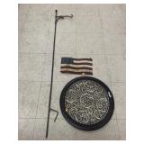 Garden Hook approx 4.5ft, Metal Flag, Round Decor