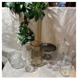 LOT OF VASES AND GLASS