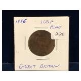 1886 Great Britain Half Penny