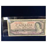 1954 Can 10 Dollar Bank Note Beattie/Rasminsky