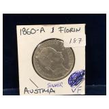 1860 Austria Silver Florin