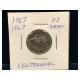 1967 Centennial Canadian Nickel