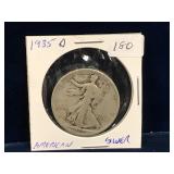 1935 D U.S.A. Liberty Walking Silver Fifty Cent Pc