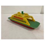 Reliable plastic ferry on wheels. 7.5" long