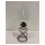 Coal Oil finger lamp. Purple tinge. 14.25" tall