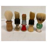 5 Antique shaving brushes.