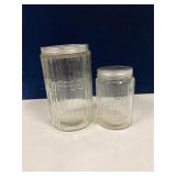 Hoosier cupboard coffee and tea glass canisters