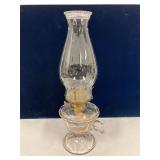 Finger coal oil lamp.  15.5" tall