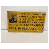 Hartford tin sign. 19.5" x 11"