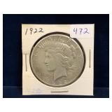 1922 USA Peace Silver Dollar