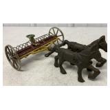 Cast Iron Arcade Horse Drawn Rake