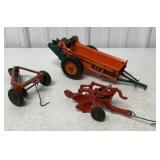 3 toys- New Idea Spreader, Rake & Plow