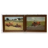 2 Framed Vintage Case Tractor Pictures