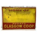 Tin Home of Member Glasgow Co-Op Sign