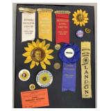 ALF LANDON NOTIFICATION COLL. OF BUTTONS RIBBONS &