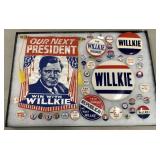 WILLKIE 1940 COLLECTION  of 41 ITEMS INC. SCARCE B